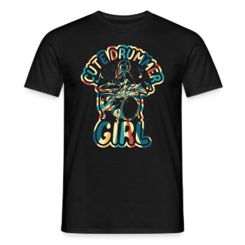 Cute Drummer Girl Drum Player Girl - Drummer Girl - Männer T-Shirt - Schwarz - Vorne - AI Model Male 178 light (178cm)