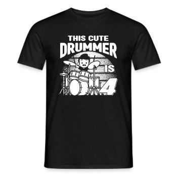Birthday Drummer Boy - This Cute Drummer Is 4 Year - Männer T-Shirt - Schwarz - Vorne - AI Model Male 178 light (178cm)