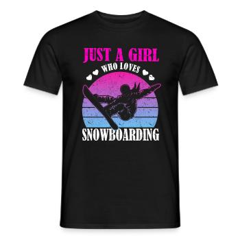 Snowboarder Girl - Just A Girl Who Loves Snowboard - Men's T-Shirt - black - Front - AI Model Male 178 light (178cm)