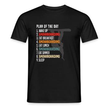 Plan de jour du snowboarder - Plan de snowboard du Da - T-shirt homme - noir - Devant - AI Model Male 178 light (178cm)