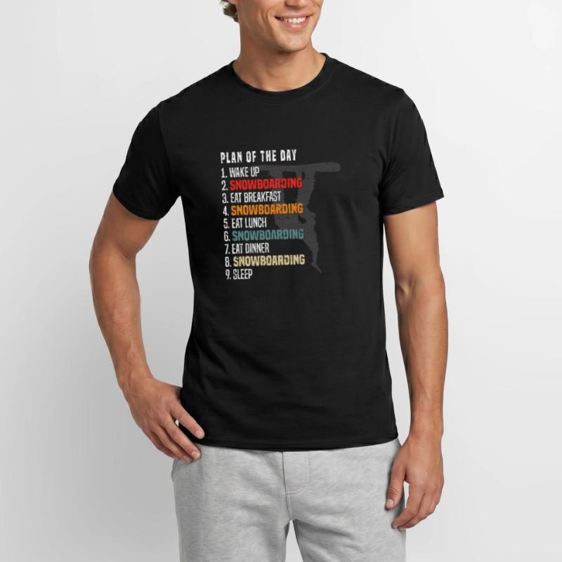 Plan de jour du snowboarder - Plan de snowboard du Da T-shirt homme