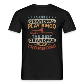 Les meilleurs grands-pères jouent au trombone Trombone Best Gran - T-shirt homme - noir - Devant - AI Model Male 178 light (178cm)