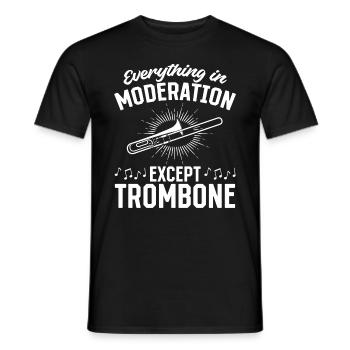 Tout avec modération sauf jouer du trombone M - T-shirt homme - noir - Devant - AI Model Male 178 light (178cm)