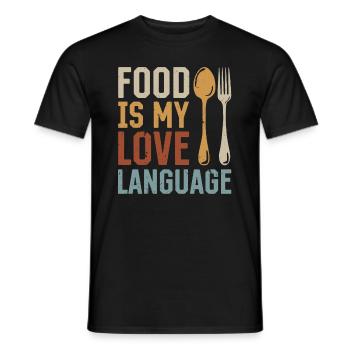 Food Is My Love Language Cooks Chef Instruments Ki - Männer T-Shirt - Schwarz - Vorne - AI Model Male 178 light (178cm)