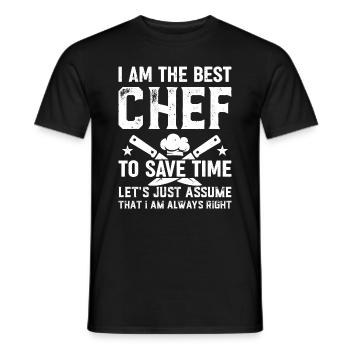 Je suis le meilleur chef pour gagner du temps, supposons simplement - T-shirt homme - noir - Devant - AI Model Male 178 light (178cm)