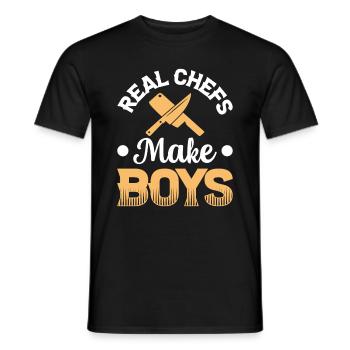 Real Chef Make Boys Cooking Chef Tools Cooking Foo - T-shirt homme - noir - Devant - AI Model Male 178 light (178cm)