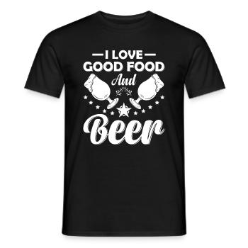 I Love Good Food And Beer Chef Cook Kitchen Cookin - Men's T-Shirt - black - Front - AI Model Male 178 light (178cm)