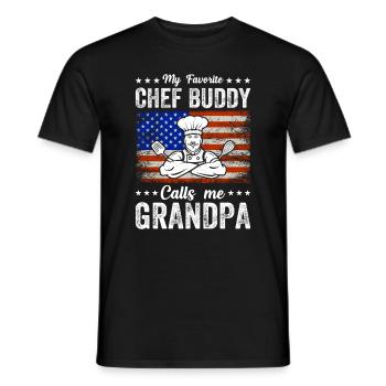 Mon copain chef préféré m’appelle grand-père nourriture cooki - T-shirt homme - noir - Devant - AI Model Male 178 light (178cm)