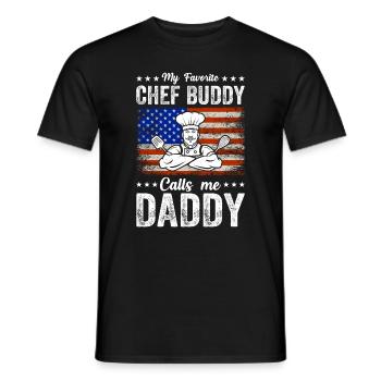 My Favorite Chef Buddy Calls Me Daddy Food Cooking - Men's T-Shirt - black - Front - AI Model Male 178 light (178cm)