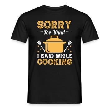 Désolé pour ce que j’ai dit en cuisinant des chefs chef Coo - T-shirt homme - noir - Devant - AI Model Male 178 light (178cm)