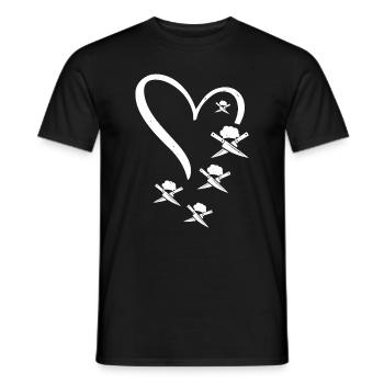 Couteaux croisés Couteaux de cuisson dans un cœur Chef cuisinier - T-shirt homme - noir - Devant - AI Model Male 178 light (178cm)