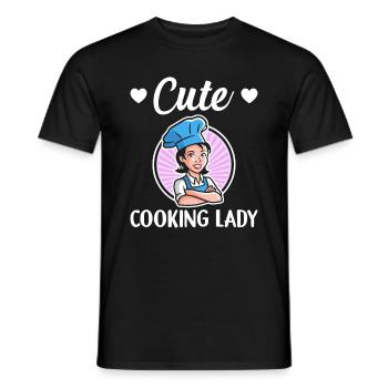 Cute Cooking Lady Cute Lady Cooking Chefs Restaura - Männer T-Shirt - Schwarz - Vorne - AI Model Male 178 light (178cm)