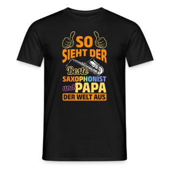 What The Best Saxophonist And Dad In Musical Saxop - Männer T-Shirt - Schwarz - Vorne - AI Model Male 178 light (178cm)