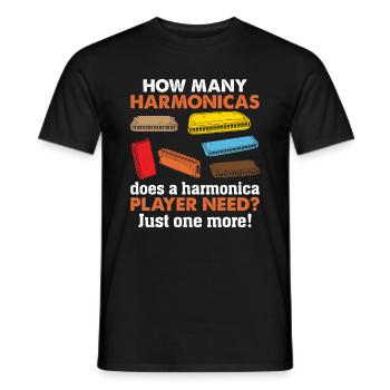 How Many Harmonicas Does A Harmonica Player Needs? - Männer T-Shirt - Schwarz - Vorne - AI Model Male 178 light (178cm)