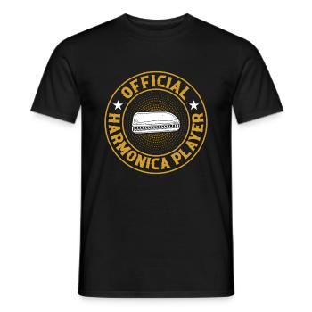 Official Harmonica Player Harmonica Music Harmonic - Männer T-Shirt - Schwarz - Vorne - AI Model Male 178 light (178cm)