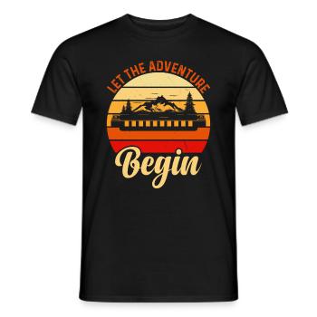 Let The Adventure Begin Harmonica Musician Harmoni - Männer T-Shirt - Schwarz - Vorne - AI Model Male 178 light (178cm)