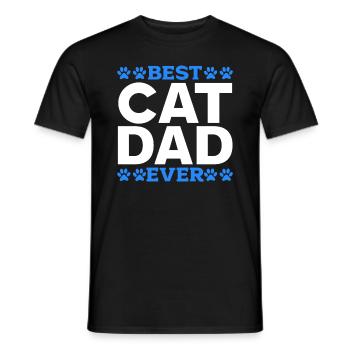 Meilleur père de chat de tous les temps - Amoureux des chats et propriétaire de chat Happy Fa - T-shirt homme - noir - Devant - AI Model Male 178 light (178cm)