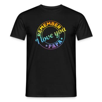 Remember I Love You Papa - Fathers Day Happy Fathe - Men's T-Shirt - black - Front - AI Model Male 178 light (178cm)