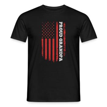 Fathers Day Ideas USA Flag Grand-père - Fier grand-père - T-shirt homme - noir - Devant - AI Model Male 178 light (178cm)