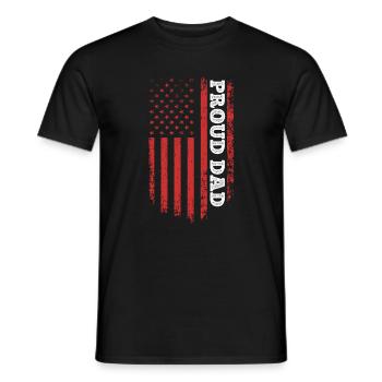 Proud Dad - Fathers Day USA Flag Happy Fathers Day - Männer T-Shirt - Schwarz - Vorne - AI Model Male 178 light (178cm)