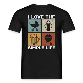 I Love The Simple Life - Happy Fathers Day - Men's T-Shirt - black - Front - AI Model Male 178 light (178cm)