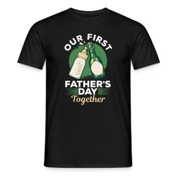 Happy Father's Day - Our First Father's Day Togeth - Männer T-Shirt - Schwarz - Vorne - AI Model Male 178 light (178cm)