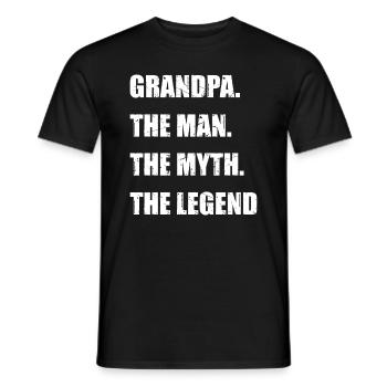 Papi. L’homme. Le mythe. La légende - Grand-père D - T-shirt homme - noir - Devant - AI Model Male 178 light (178cm)