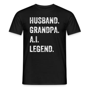 Mari. Papi. A.I. Légende. - Grand-père Ai Artifi - T-shirt homme - noir - Devant - AI Model Male 178 light (178cm)