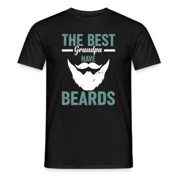 Fête des pères grand-père - Les meilleurs grands-pères ont la barbe - T-shirt homme - noir - Devant - AI Model Male 178 light (178cm)