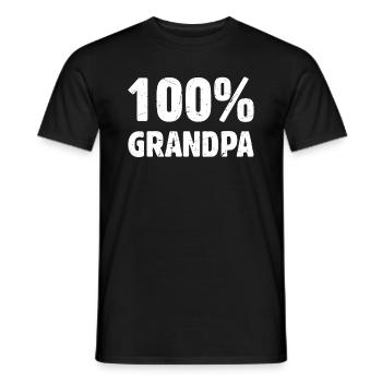 100% Grandpa - Funny Father's Day Grandpa - 100% G - Männer T-Shirt - Schwarz - Vorne - AI Model Male 178 light (178cm)