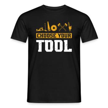 Choisissez votre outil - Woodworkers Equipment & Joinery - T-shirt homme - noir - Devant - AI Model Male 178 light (178cm)