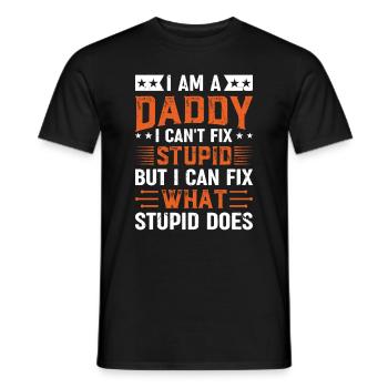 Drôle de fête des pères - Je suis un papa que je ne peux pas réparer Stup - T-shirt homme - noir - Devant - AI Model Male 178 light (178cm)