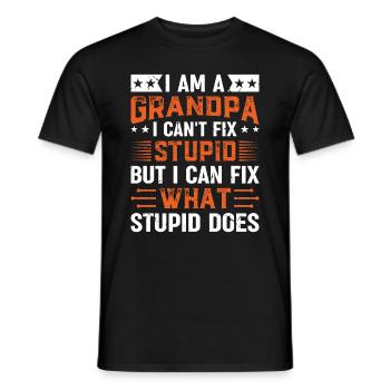 Fête des pères grand-père - Je suis un grand-père que je ne peux pas réparer - T-shirt homme - noir - Devant - AI Model Male 178 light (178cm)