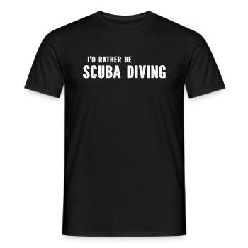 Diver Underwater Diving - I'd Rather Be Scuba Divi - Men's T-Shirt - black - Front - AI Model Male 178 light (178cm)