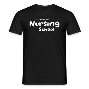 Nurse - I Survived Nursing School - Men's T-Shirt - black - Front - AI Model Male 178 light (178cm)
