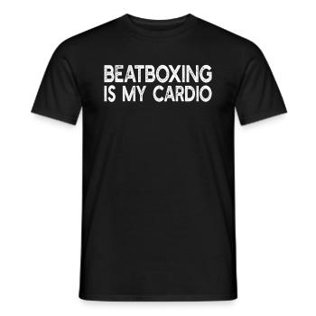 Funny Beatboxer - Beatboxing Is My Cardio - Men's T-Shirt - black - Front - AI Model Male 178 light (178cm)