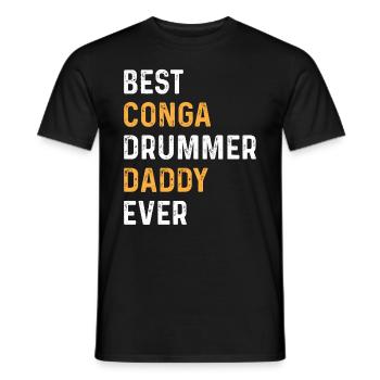 Daddy Conga Musicien - Meilleur batteur de Conga Daddy Ev - T-shirt homme - noir - Devant - AI Model Male 178 light (178cm)