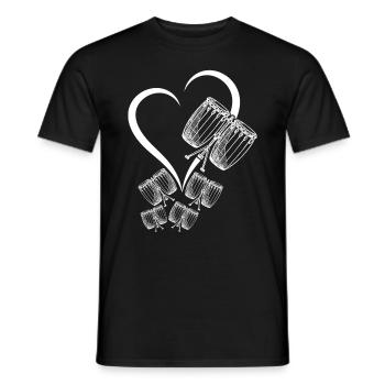 Conga Drums Heart Conga Player Conga Instruments C - Men's T-Shirt - black - Front - AI Model Male 178 light (178cm)