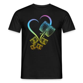 Conga Heart Conga Drum Conga Instruments - Men's T-Shirt - black - Front - AI Model Male 178 light (178cm)