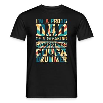 Je suis un fier papa d’un tambour de conga génial - T-shirt homme - noir - Devant - AI Model Male 178 light (178cm)