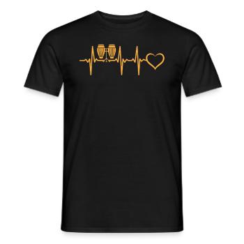 Conga Heartbeat Heart Conga Player Conga Drum Inst - Men's T-Shirt - black - Front - AI Model Male 178 light (178cm)