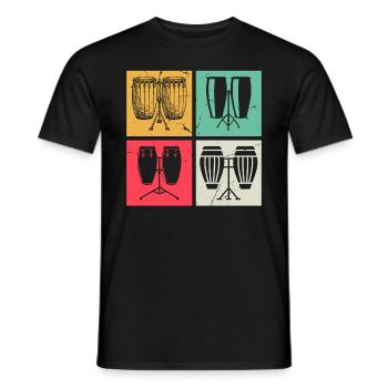 Retro Conga Drums Conga Instruments - Retro Congas - Men's T-Shirt - black - Front - AI Model Male 178 light (178cm)