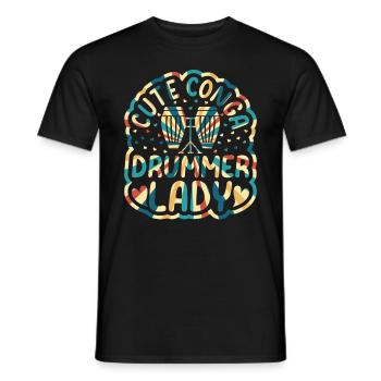 Cute Conga Drummer Lady - Joueur de Conga Drums Conga - T-shirt homme - noir - Devant - AI Model Male 178 light (178cm)