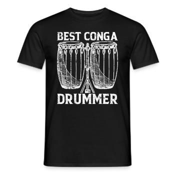 Best Conga Drummer Conga Musician Conga Drummer Co - Men's T-Shirt - black - Front - AI Model Male 178 light (178cm)