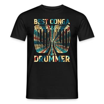 Best Conga Drummer - Conga Drums Conga Player - Men's T-Shirt - black - Front - AI Model Male 178 light (178cm)