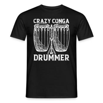 Crazy Conga Drummer - Conga Player Conga Musician - Men's T-Shirt - black - Front - AI Model Male 178 light (178cm)