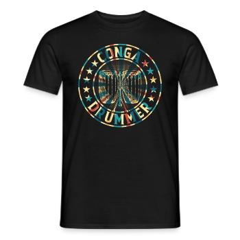Conga Player Conga Drummer - Men's T-Shirt - black - Front - AI Model Male 178 light (178cm)