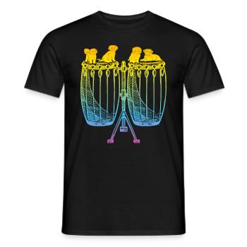 Conga With Dogs Conga Player And Dog Lover Congas - Men's T-Shirt - black - Front - AI Model Male 178 light (178cm)