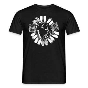 Conga Player Conga Musician - Earth With Conga Dru - Men's T-Shirt - black - Front - AI Model Male 178 light (178cm)