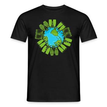 Earth With Conga Drums - Conga Player Conga Drumme - Men's T-Shirt - black - Front - AI Model Male 178 light (178cm)